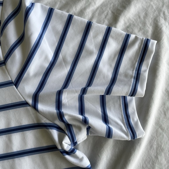 RLX Ralph Lauren Men's XL Blue Stripe Classic Fit Performance Polo Stretch Golf - Picture 5 of 12